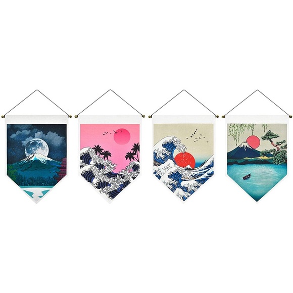 Japanese Art Hanging Banner Retro Oriental Decor for Living Room/Dorm/Balcony - Picture 5 of 7